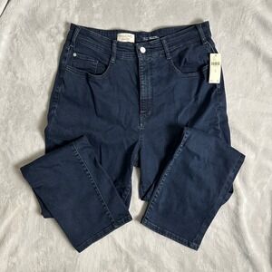 NWT $98 Pilcro Women's Skinny Jeans Dark Blue Size 32 Inseam 27”